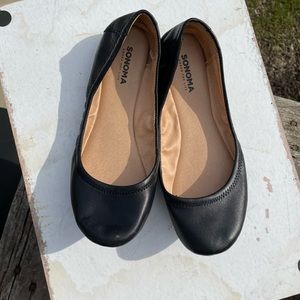 Sonoma Black leather ballet flats